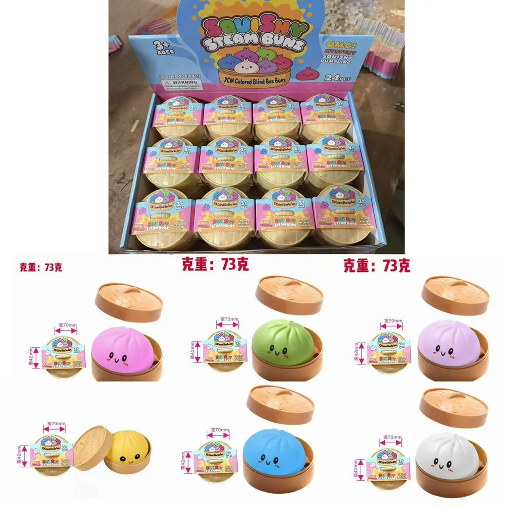Soft Gel Simulation Bun Squishy Toy Creative Stress Relief Fidget Toy Blind Box for Adults