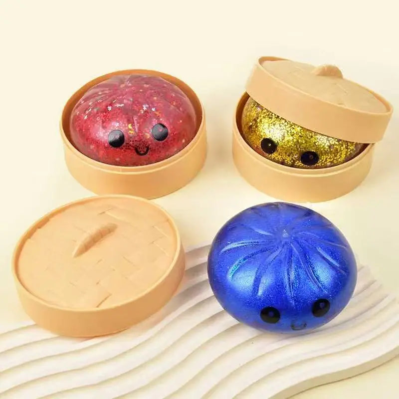 Soft Gel Simulation Bun Squishy Toy Creative Stress Relief Fidget Toy Blind Box for Adults