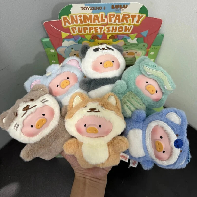 Blind Box Lulu Pig Animal Party Puppet Show Forest Theater Series Plush Blind Box Cute Lulu Pig Plush Doll Pendant Finger Doll