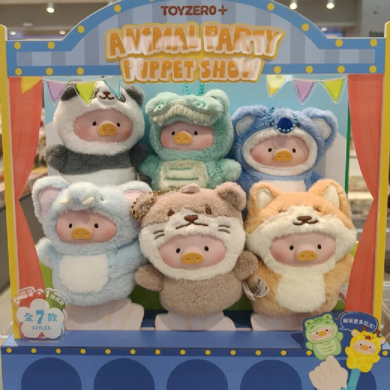 Blind Box Lulu Pig Animal Party Puppet Show Forest Theater Series Plush Blind Box Cute Lulu Pig Plush Doll Pendant Finger Doll
